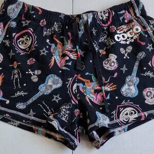 Disney Pixar Shorts COCO Black Cotton DIA DE MUERTOS Coco Size M 32 waist UNISEX